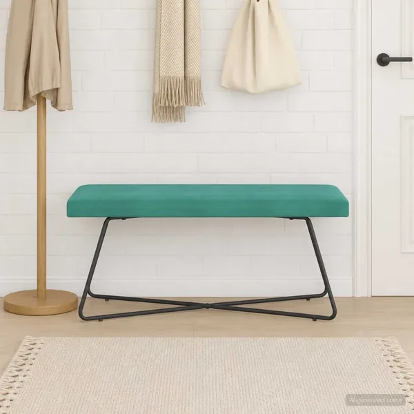 banc Turquoise 110 x 40 x 45 cm Velours