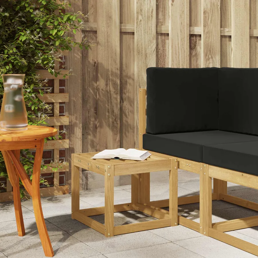Banc de Jardin Blanc 43 x 43 x 37 cm Bois d'Acacia Massif