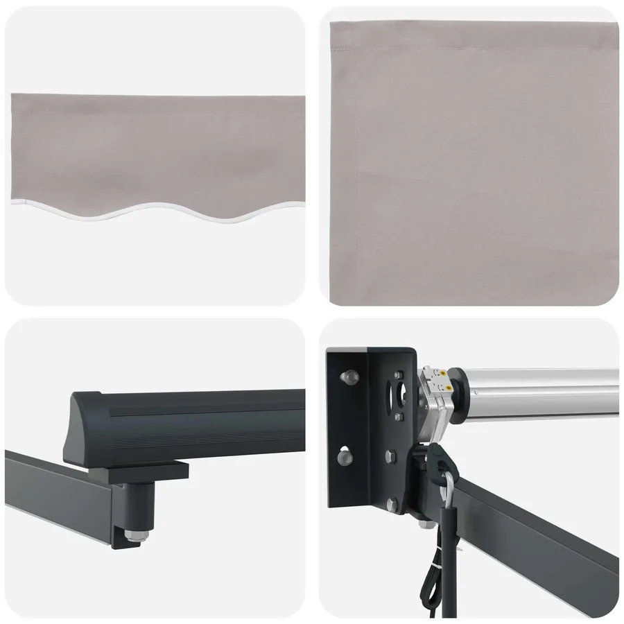 Auvent rétractable électrique Gris clair 4,5 × 3 m - 9
