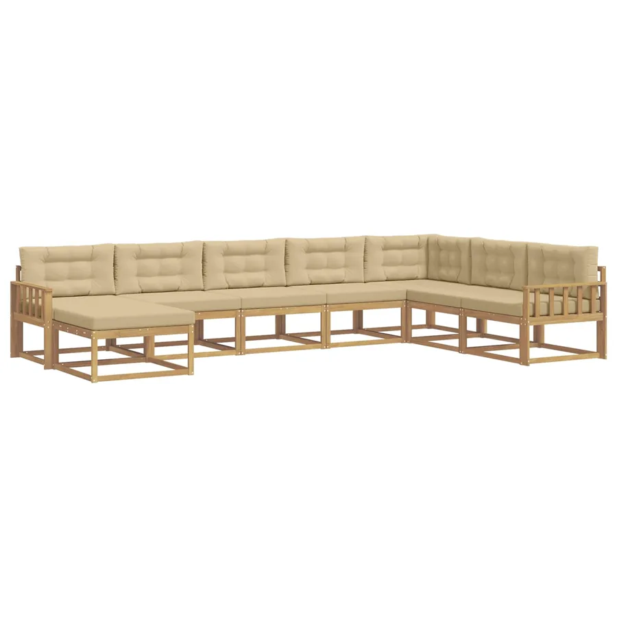 Ensemble de canapés d'extérieur 8 pcs Blanc et Beige - 2