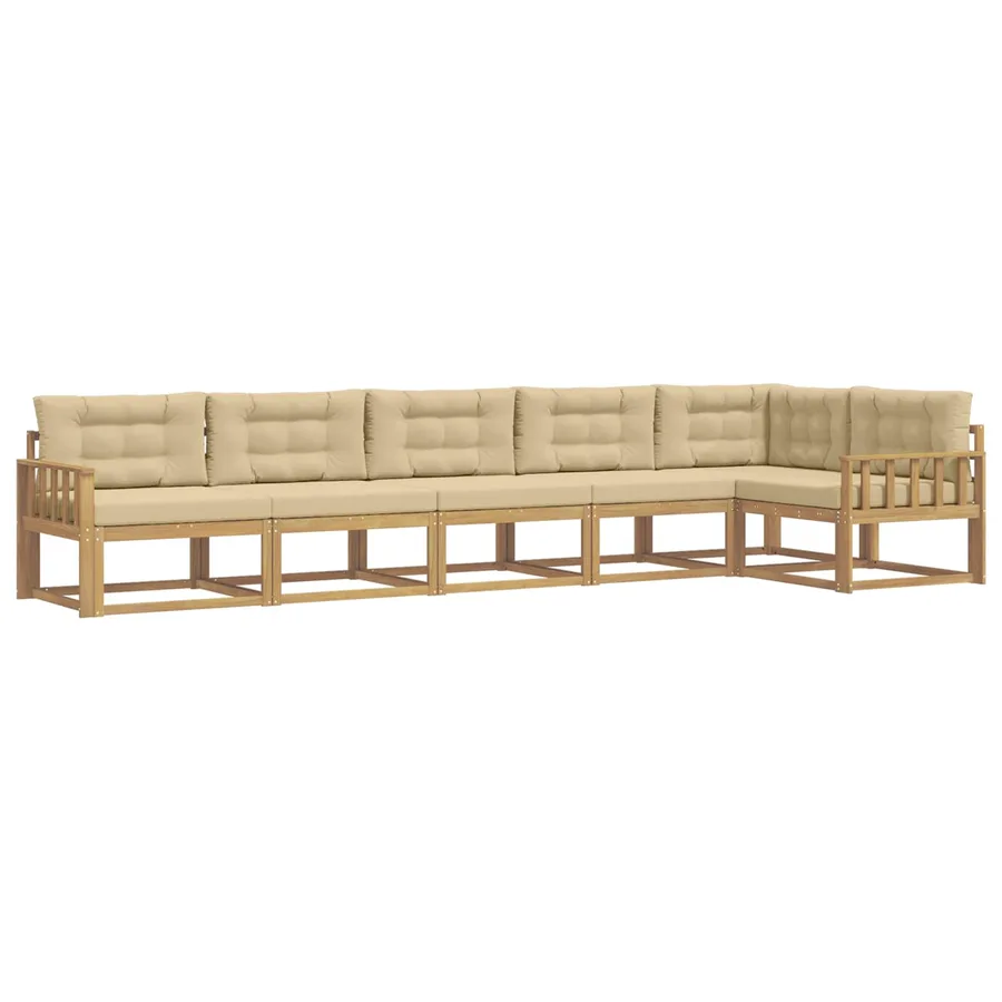 Ensemble de canapés d'extérieur 4 pcs Blanc et Beige Polyester - 2