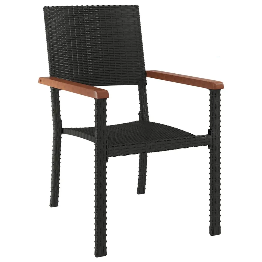 Ensemble à manger de jardin 7 pcs Noir Résine tressée - 5