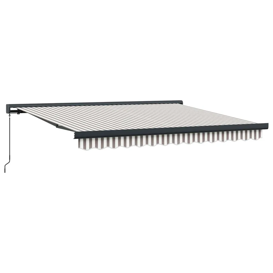 Auvent rétractable Gris clair et blanc 450 × 300 cm - 2