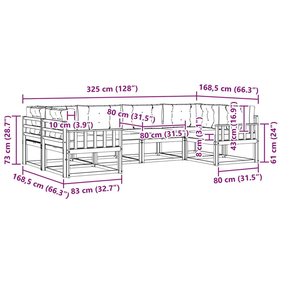 Ensemble de canapés d'extérieur 6 pcs Blanc et anthracite - 7