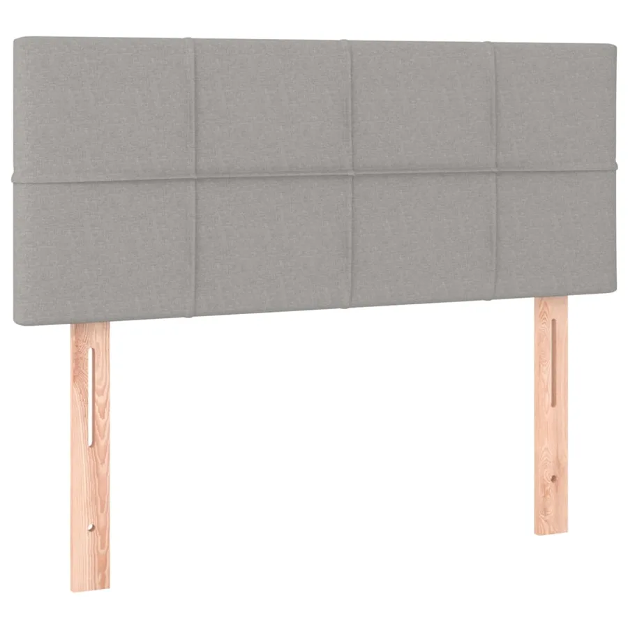 Sommier à lattes de lit avec matelas et LED Gris clair 90x190cm - 7