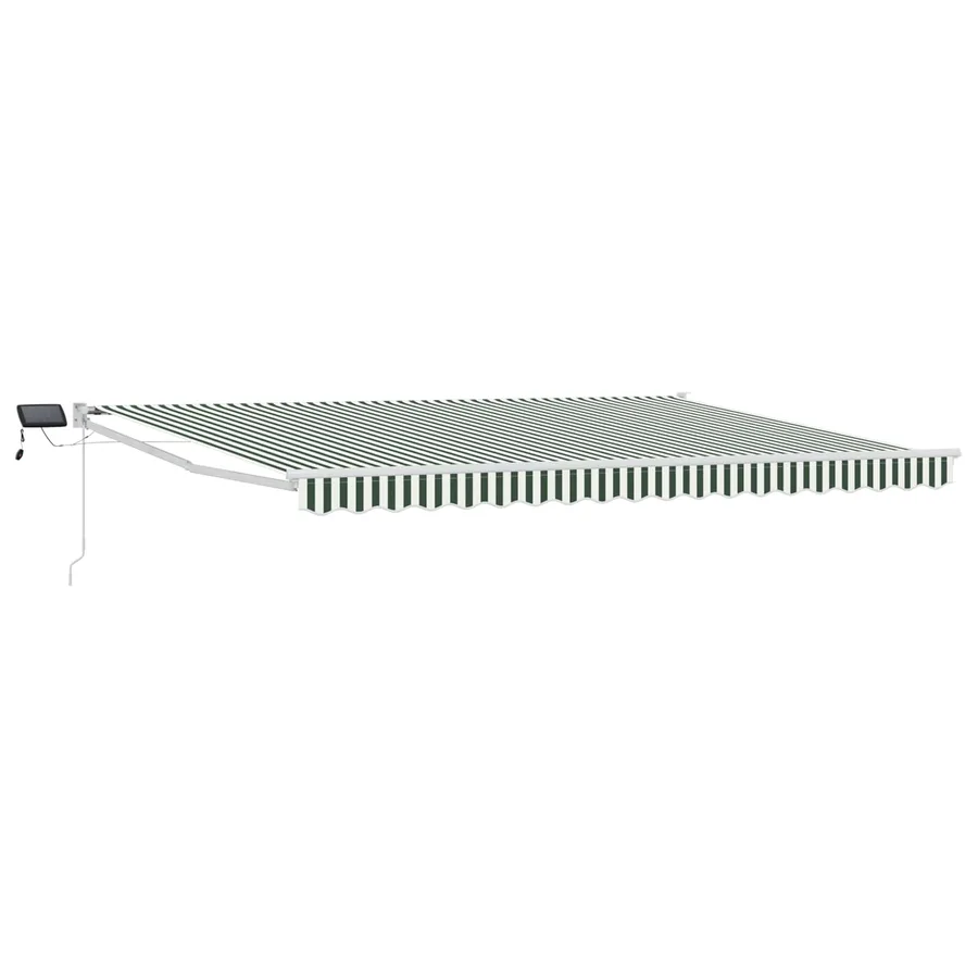 Store rétractable manuel avec LEDs Vert et blanc 4,5 × 3 m - 2