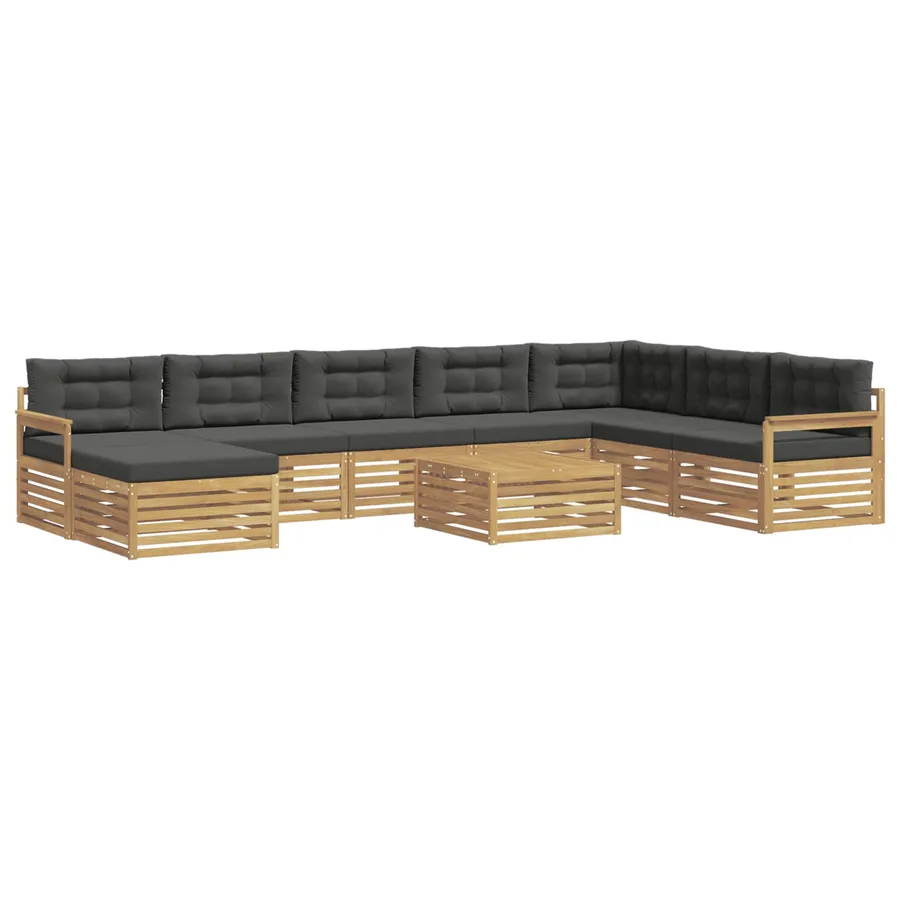 Ensemble de canapés d'extérieur 9 pc Blanc et anthracite - 2