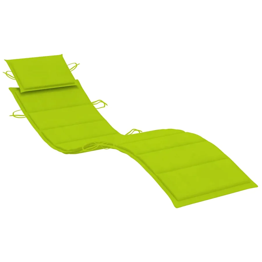 Chaise longue de jardin avec table et coussin Bois d'acacia - 6