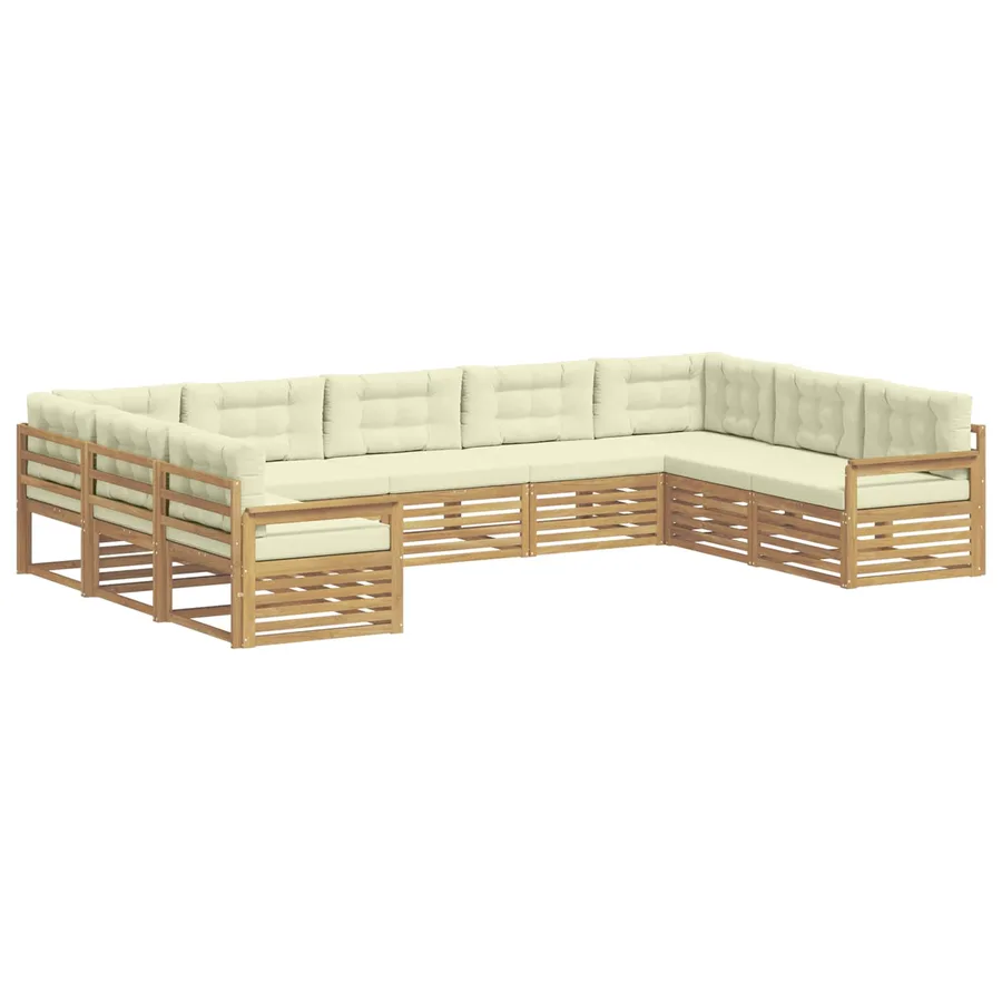 Ensemble de canapés d'extérieur 9 pc Blanc et crème - 2