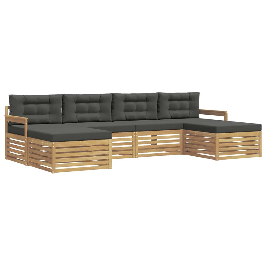 Ensemble de canapés d'extérieur 6 pc Blanc et anthracite - 2