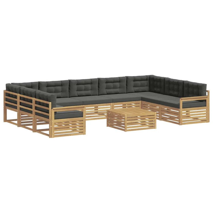 Ensemble de canapés d'extérieur 10 pc Blanc et anthracite - 2
