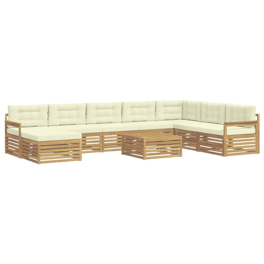 Ensemble de canapés d'extérieur 9 pc Blanc et crème - 2