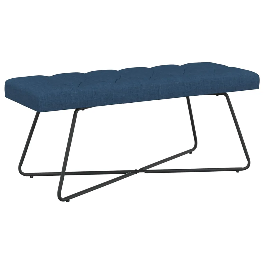 Banc avec capitonnage bouton Bleu 110 x 40 x 46 cm Tissu - 2