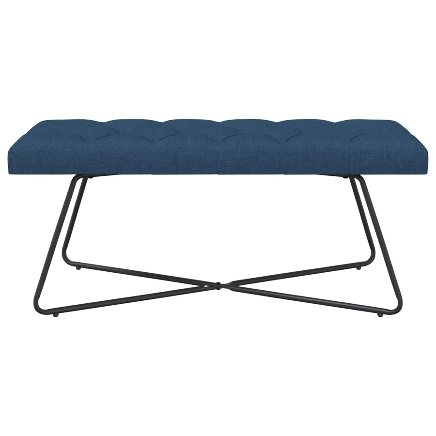 Banc avec capitonnage bouton Bleu 110 x 40 x 46 cm Tissu - 5