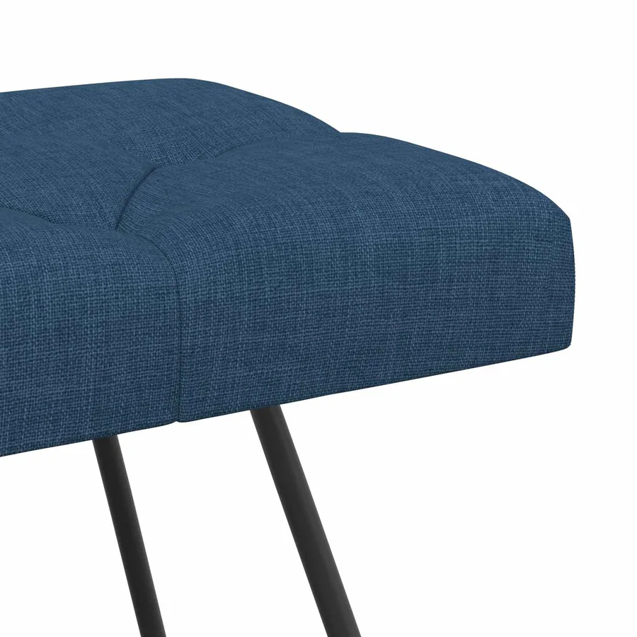 Banc avec capitonnage bouton Bleu 110 x 40 x 46 cm Tissu - 6
