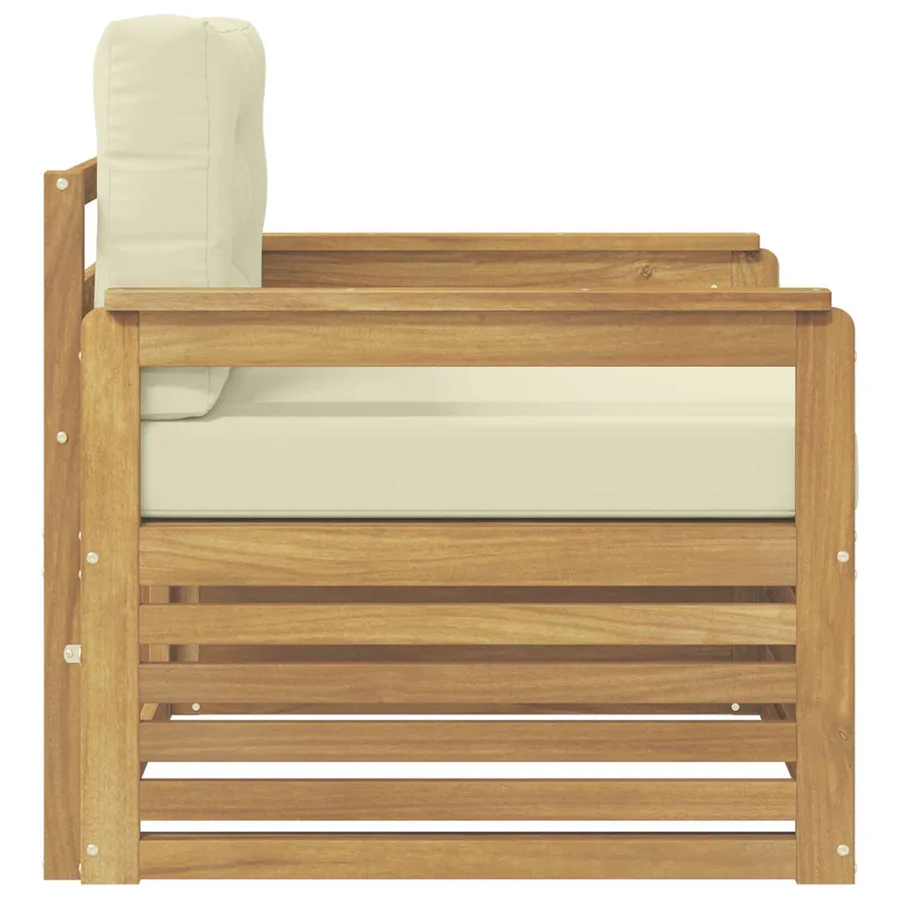 Canapé d’extérieur Polyester Blanc et crème - 4