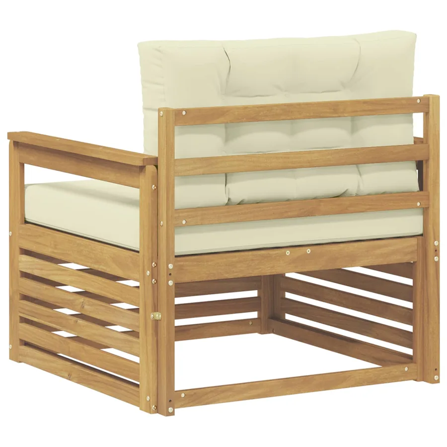 Canapé d’extérieur Polyester Blanc et crème - 5