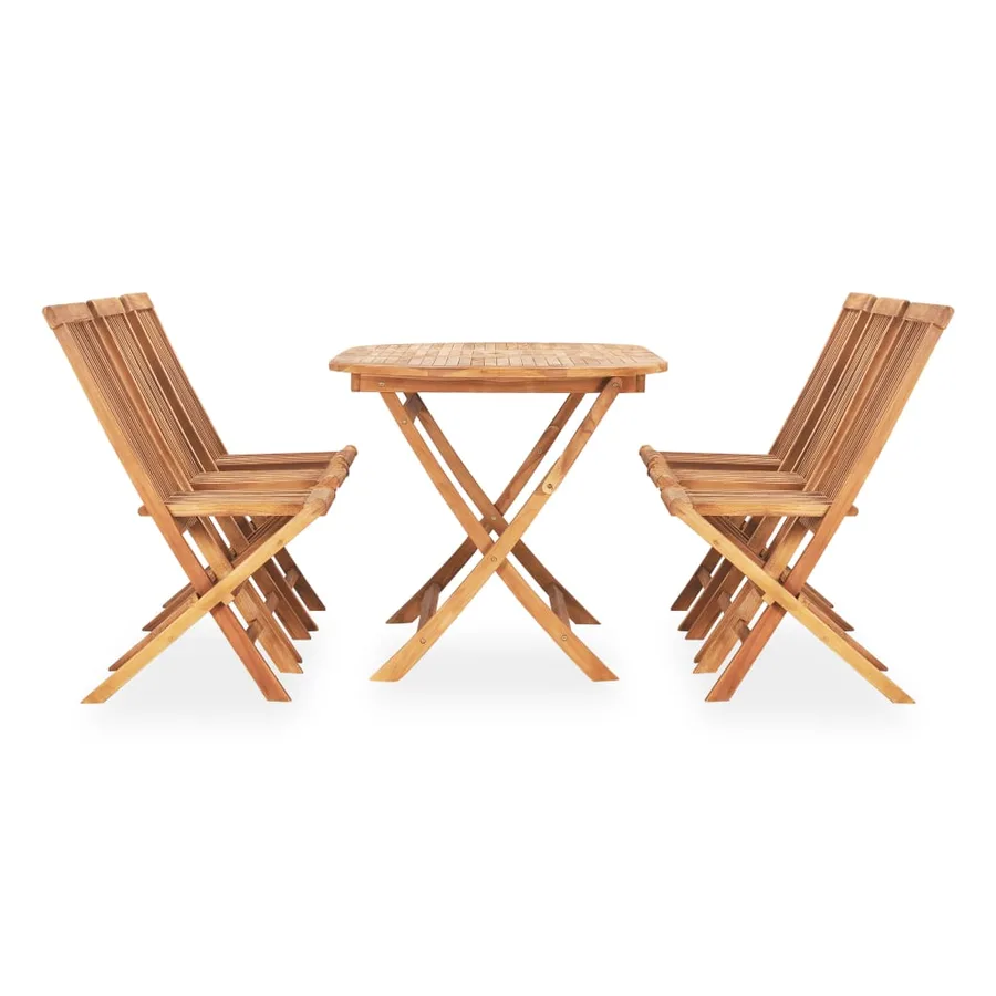 Ensemble à manger d'extérieur pliable 7 pcs Bois solide de teck - 2