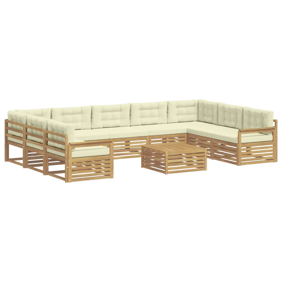 Ensemble de canapés d'extérieur 10 pc Blanc et crème - 2