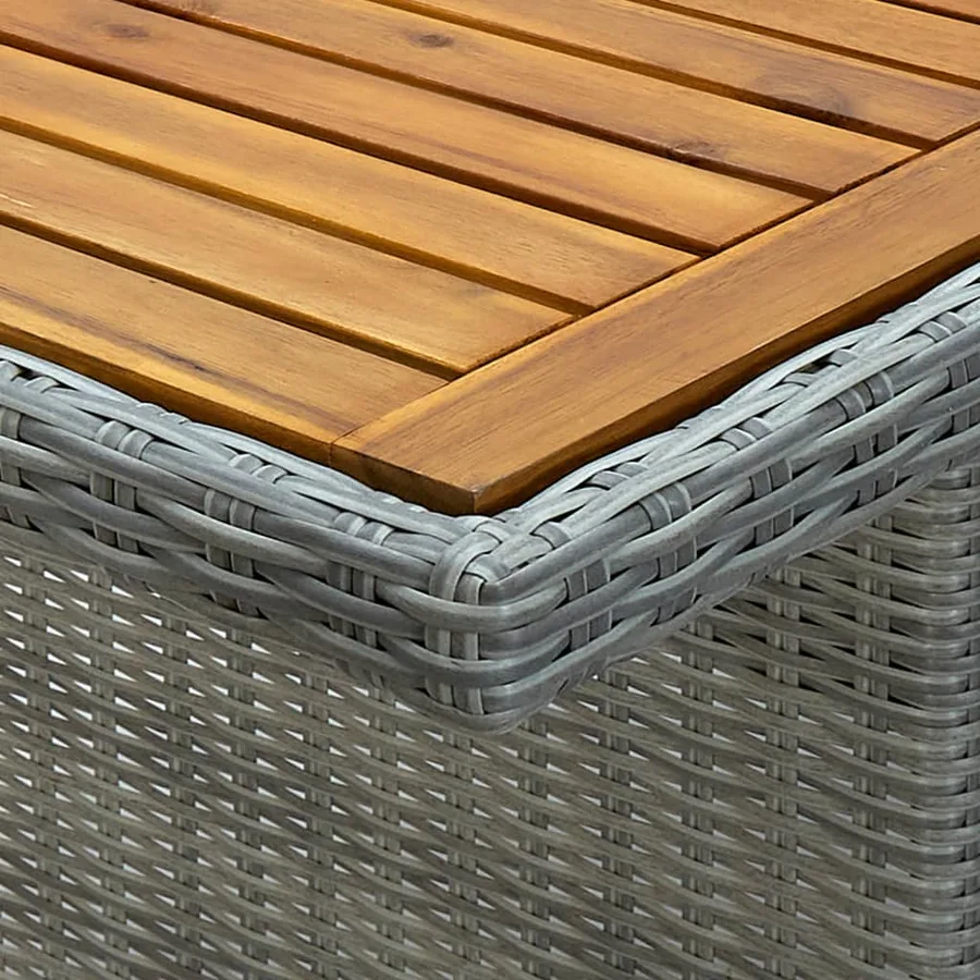 Ensemble à manger d'extérieur et coussins 7 pcs résine tressée - 17
