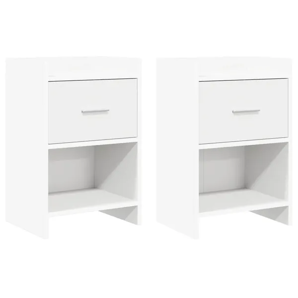 Tables de chevet 2 pcs Blanc 40 x 30 x 60 cm Bois d'ingénierie