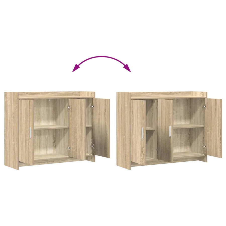 Buffet Chêne Sonoma 98,5 x 33 x 80 cm Bois d'ingénierie - 8