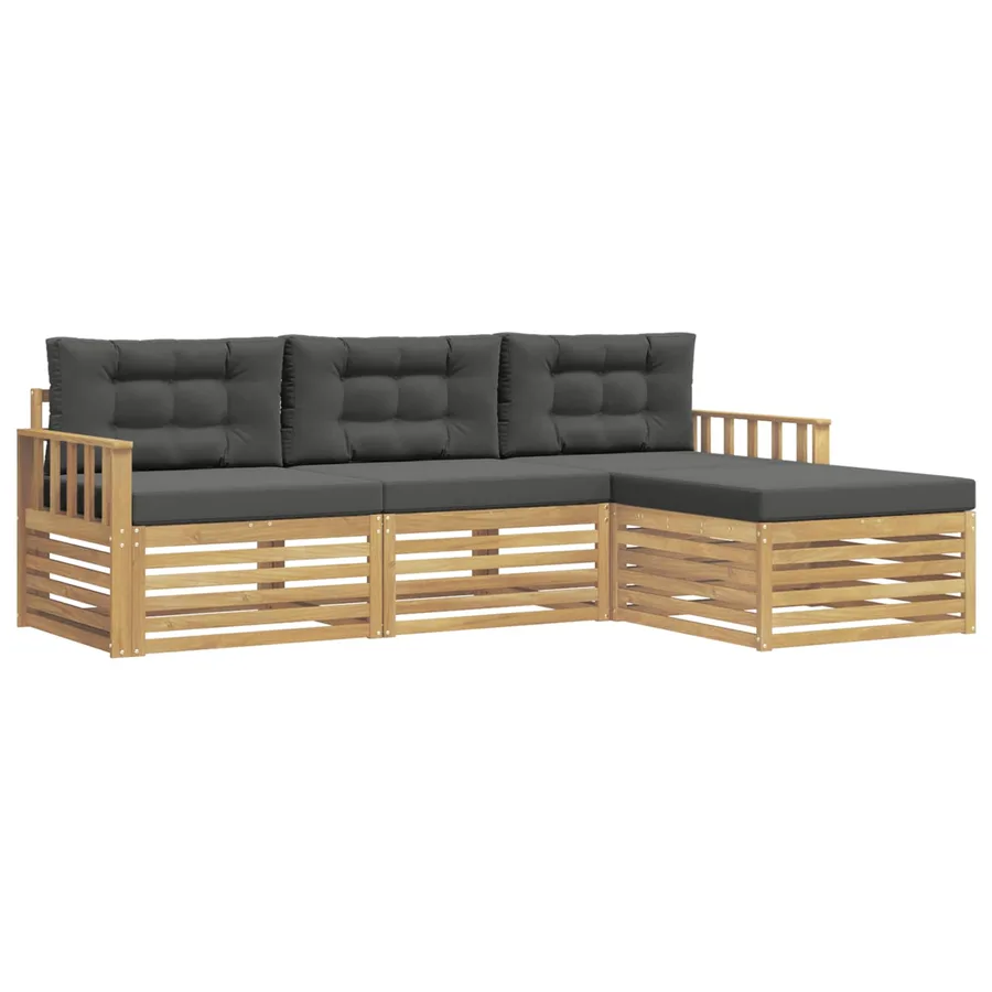 Ensemble de canapés d'extérieur 4 pc Blanc et anthracite - 2