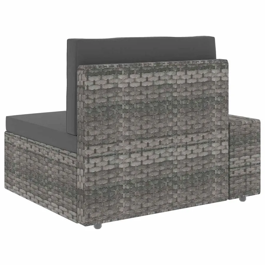Salon de jardin 5 pcs Résine tressée Gris - 11