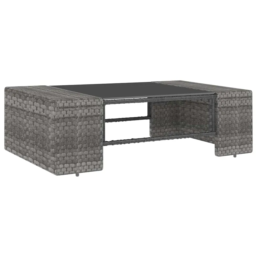 Salon de jardin 5 pcs Résine tressée Gris - 13
