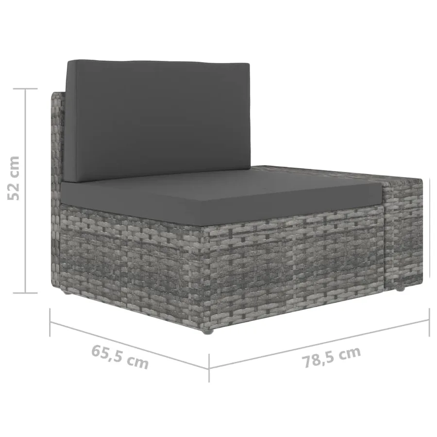 Salon de jardin 5 pcs Résine tressée Gris - 15