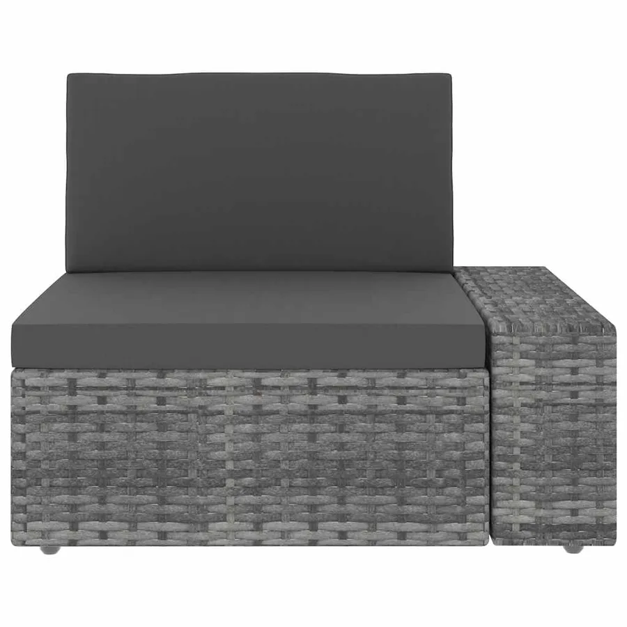 Salon de jardin 5 pcs Résine tressée Gris - 3