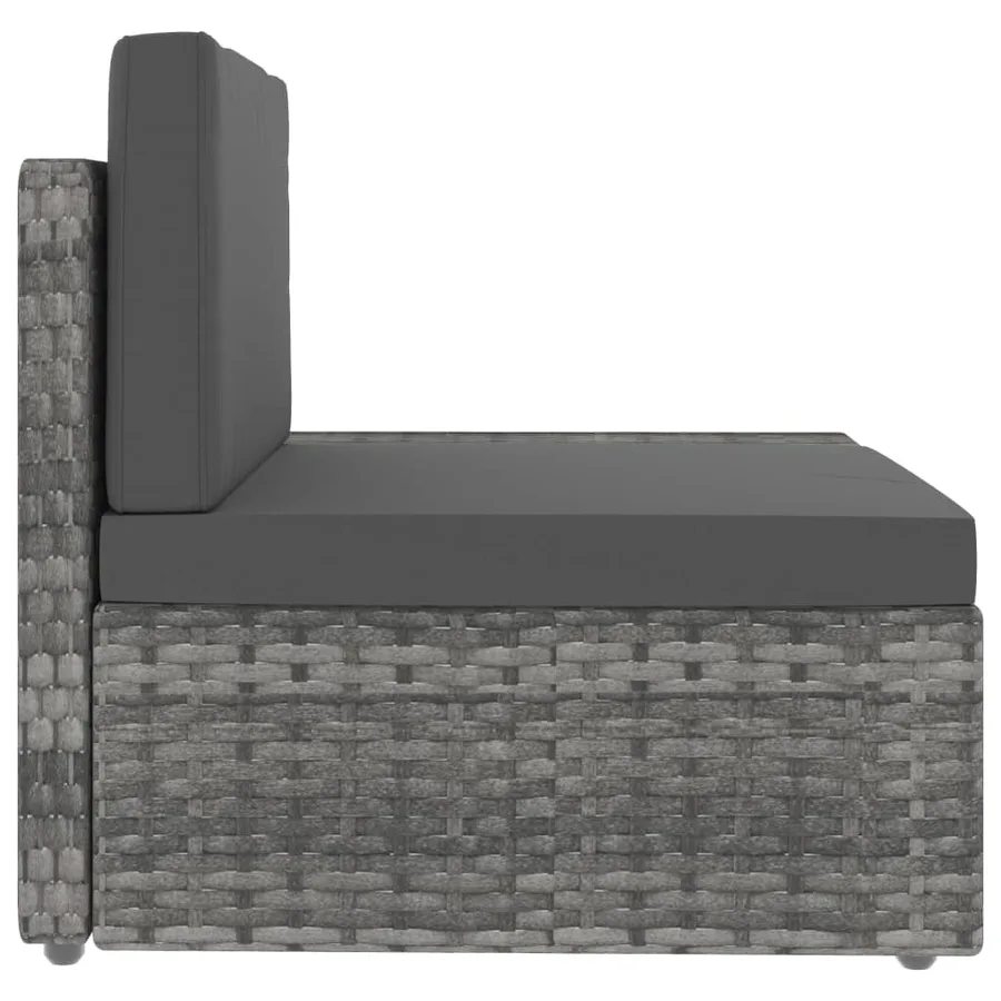 Salon de jardin 5 pcs Résine tressée Gris - 5