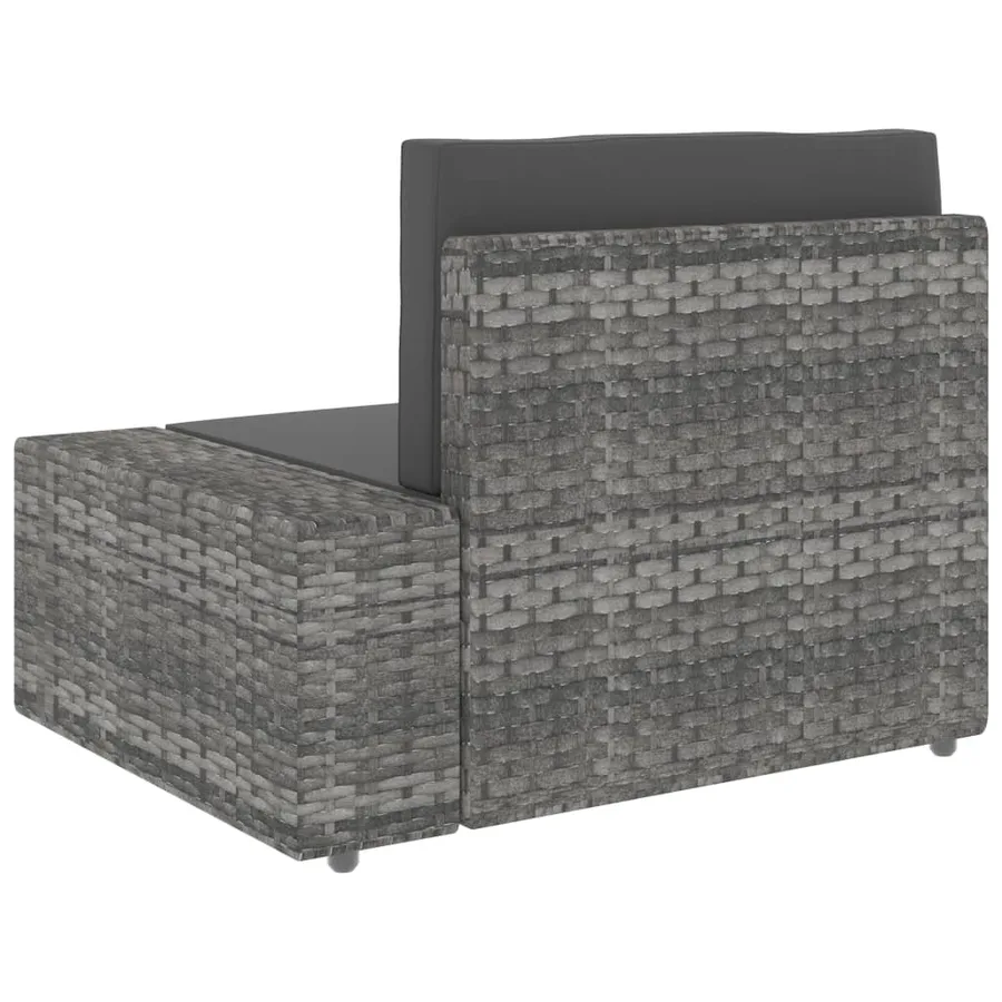 Salon de jardin 5 pcs Résine tressée Gris - 6