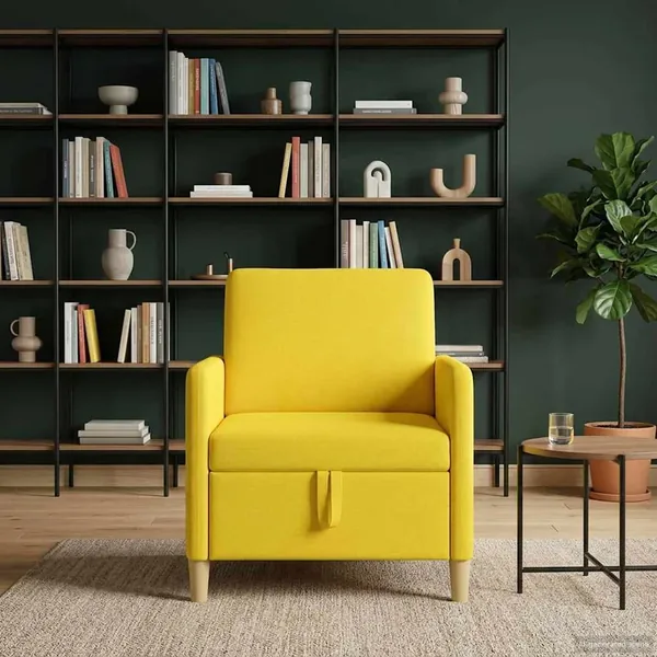 Sofa avec rangement Jaune clair 72 x 78 x 87 cm Polyester