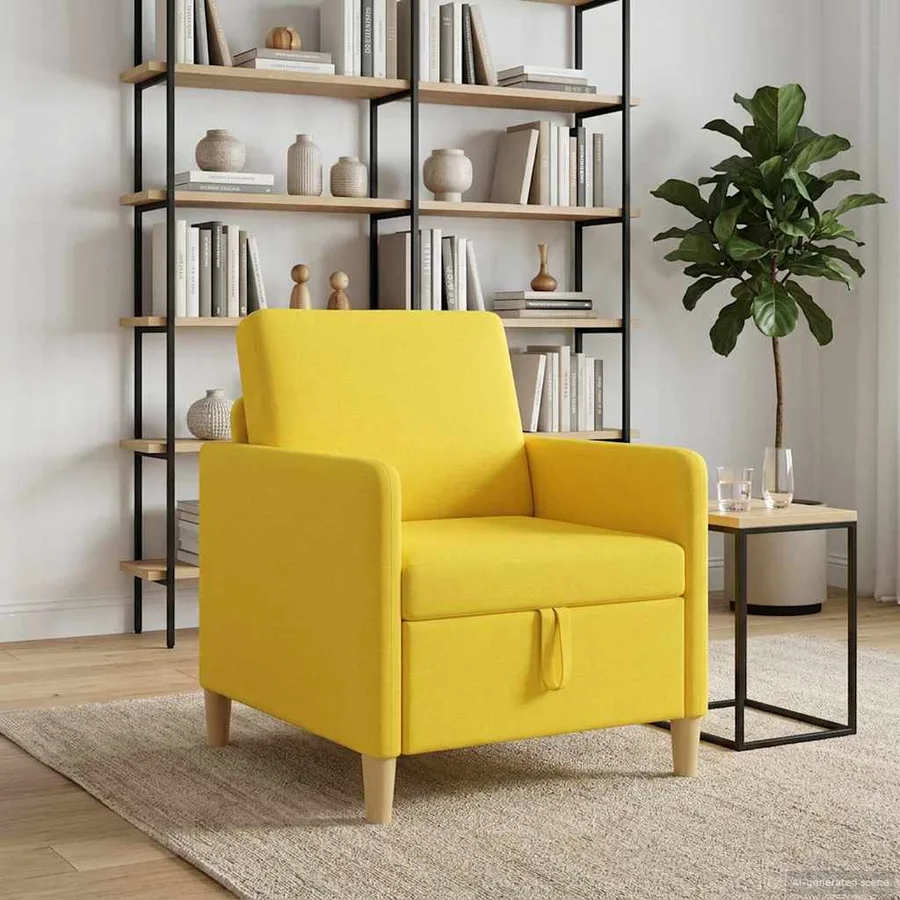 Sofa avec rangement Jaune clair 72 x 78 x 87 cm Polyester - 3