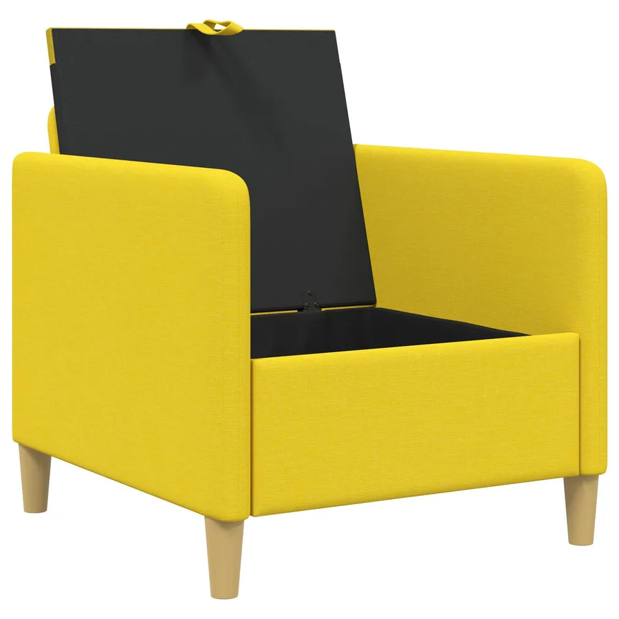 Sofa avec rangement Jaune clair 72 x 78 x 87 cm Polyester - 4
