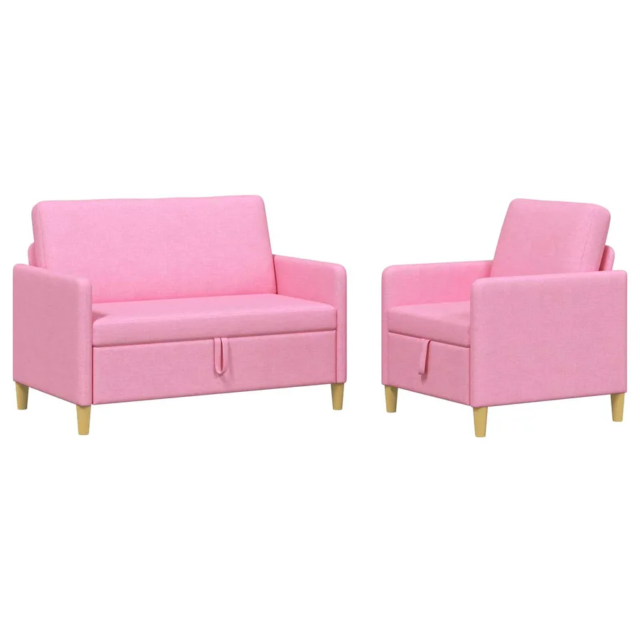 Canapé avec rangement 2 pcs Rose Polyester - 2