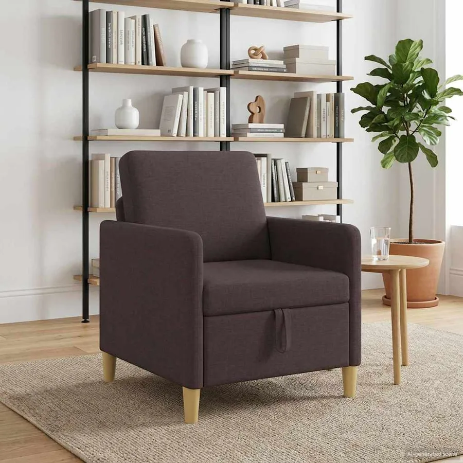 Sofa avec rangement Marron foncé 72 x 78 x 87 cm Polyester - 3