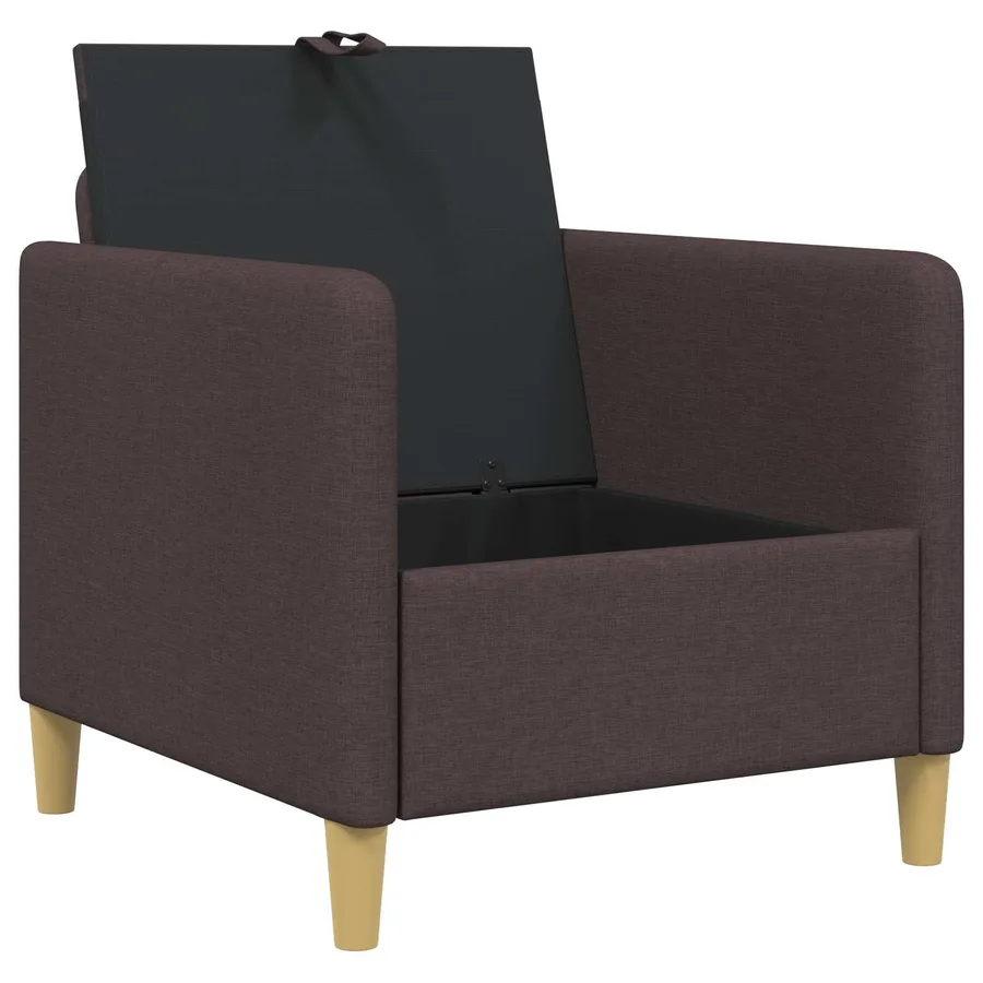Sofa avec rangement Marron foncé 72 x 78 x 87 cm Polyester - 4