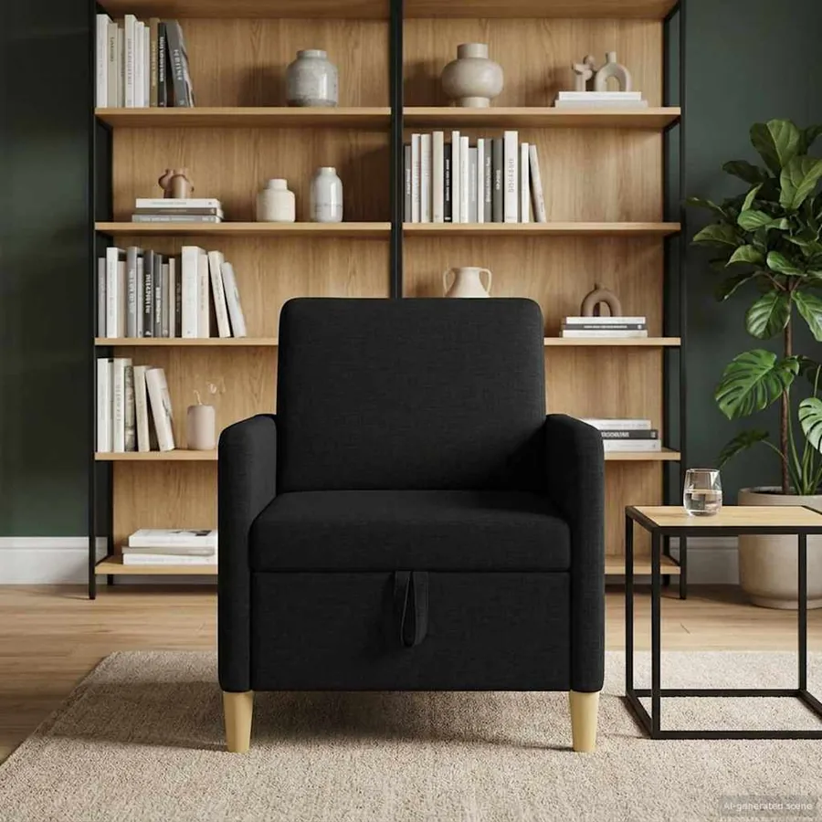 Sofa avec rangement Noir 72 x 78 x 87 cm Polyester