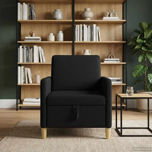 Sofa avec rangement Noir 72 x 78 x 87 cm Polyester