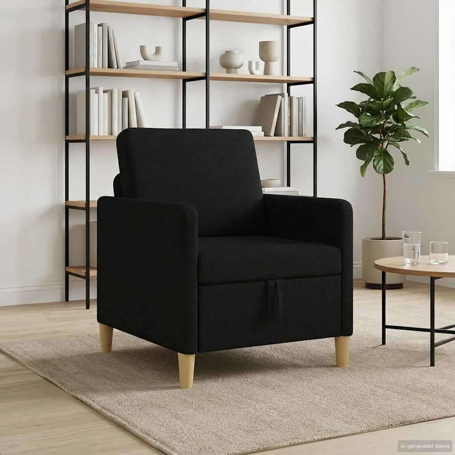 Sofa avec rangement Noir 72 x 78 x 87 cm Polyester - 3