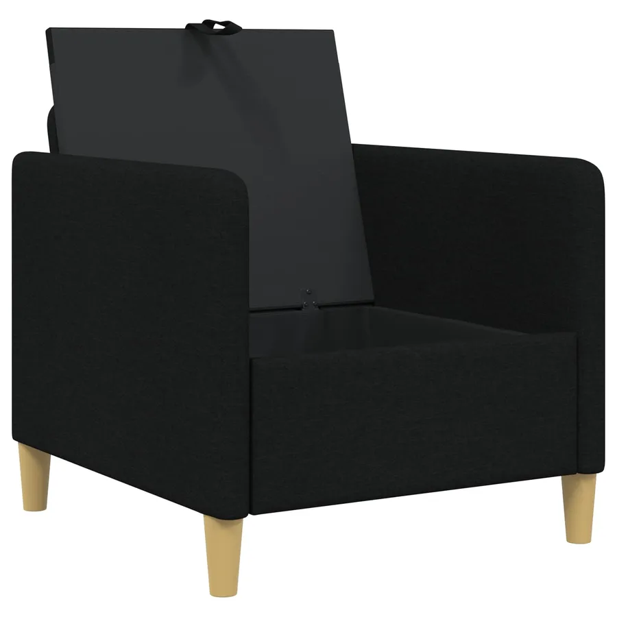 Sofa avec rangement Noir 72 x 78 x 87 cm Polyester - 4