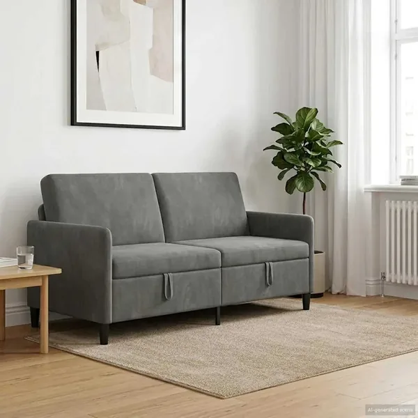 Sofa avec rangement Gris foncé 172 x 78 x 87 cm Polyester