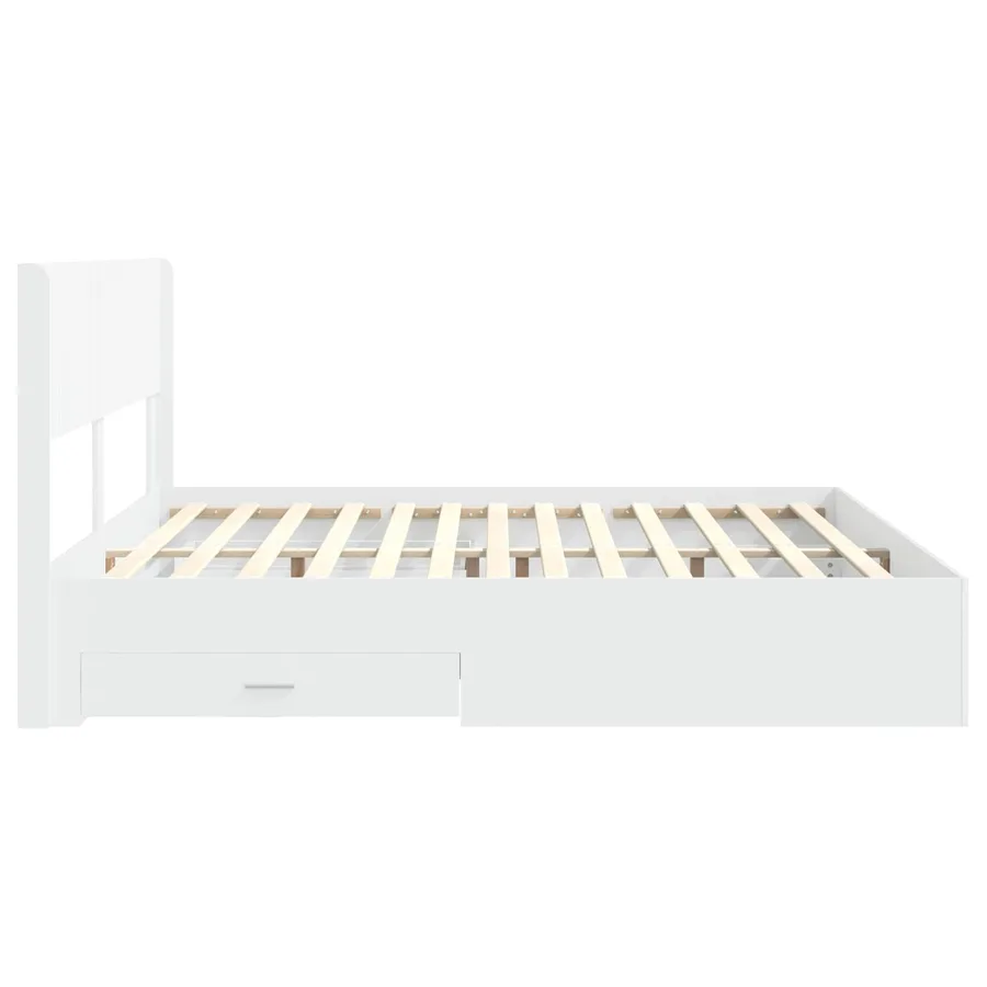 Cadre de lit avec rangement et tête de lit Blanc - 7