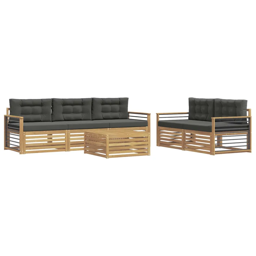 Ensemble de canapés d'extérieur 6 pc Blanc et anthracite - 2
