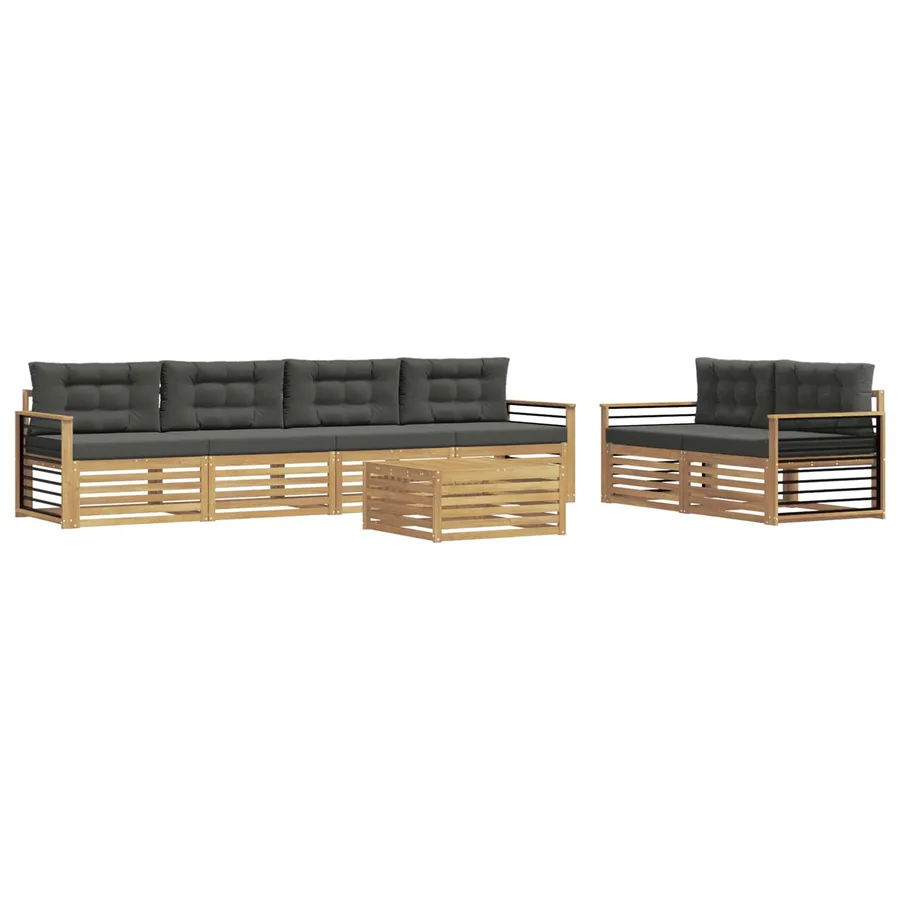 Ensemble de canapés d'extérieur 7 pc Blanc et anthracite - 2