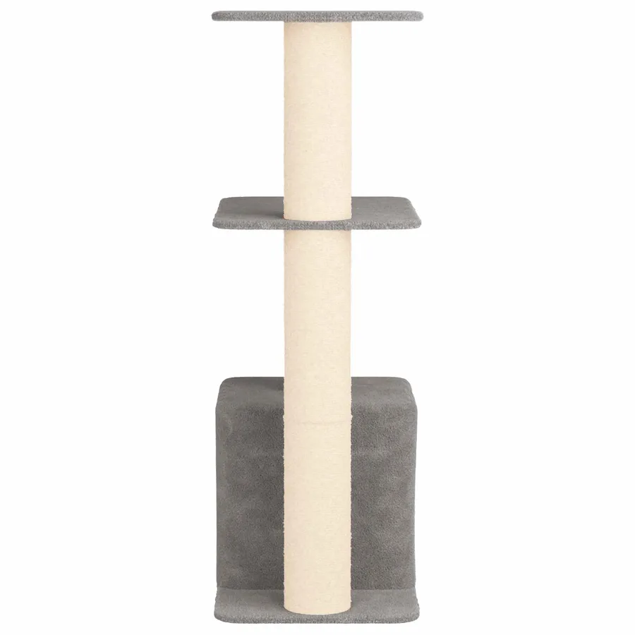 Arbre à chat avec poteaux à griffer en sisal Gris clair 133 cm - 5