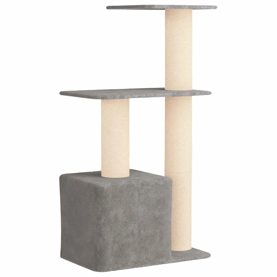 Arbre à chat avec poteaux à griffer en sisal Gris clair 133 cm - 6