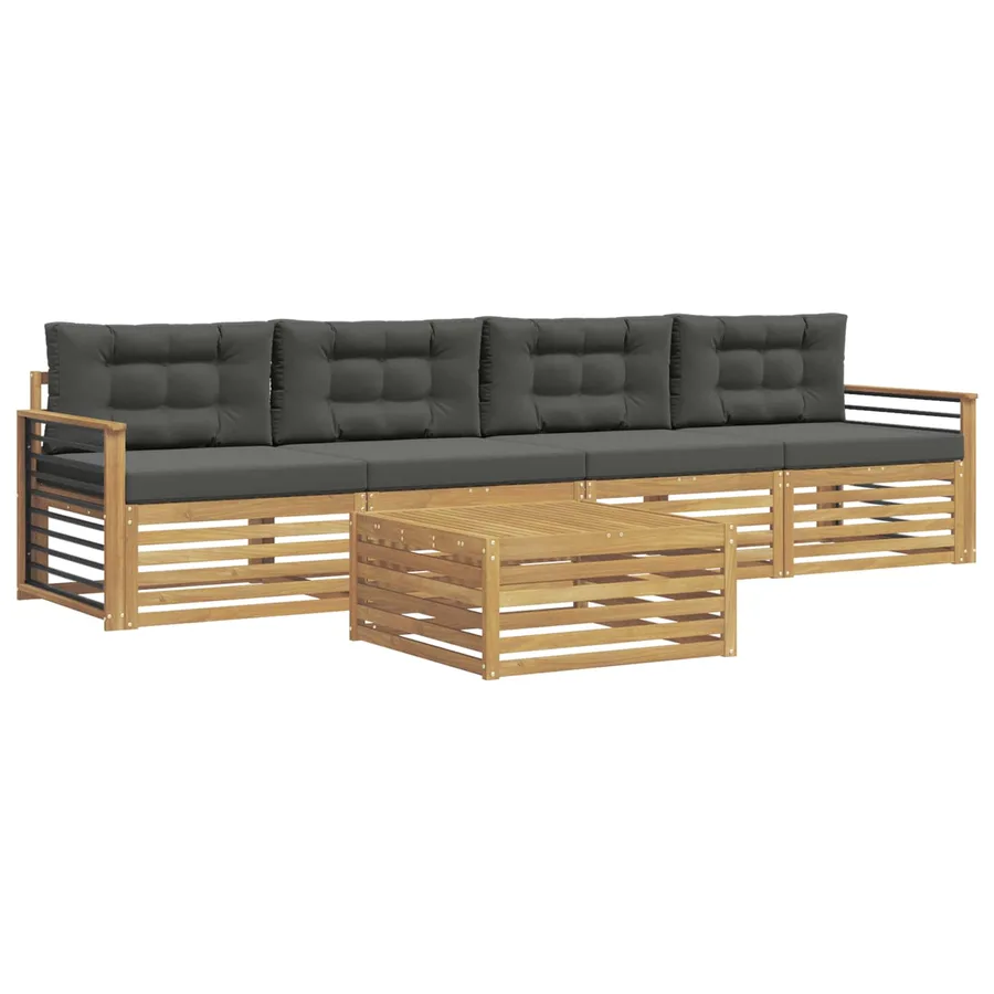 Ensemble de canapés d'extérieur 5 pc Blanc et anthracite - 2